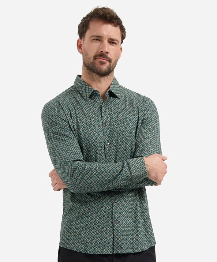 No Excess Overhemd Allover Print Regular Fit