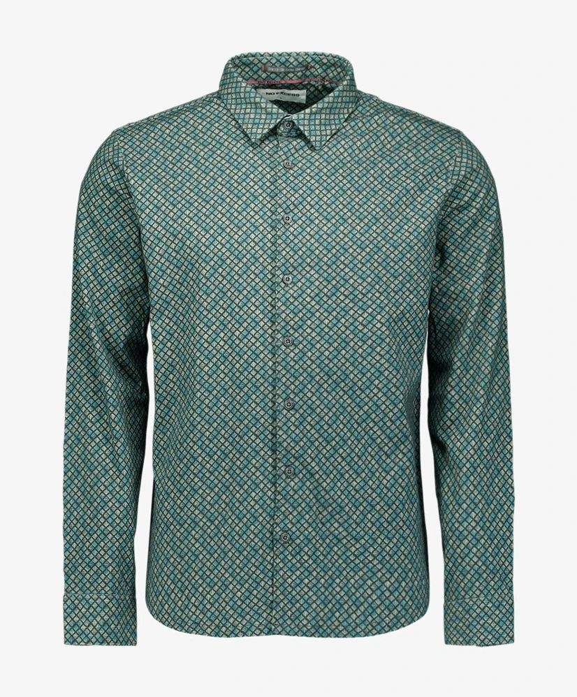 No Excess Overhemd Allover Print Regular Fit