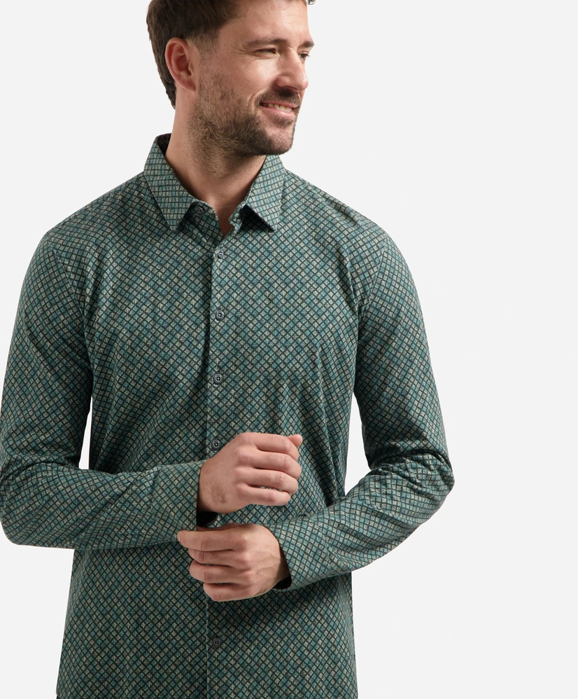 No Excess Overhemd Allover Print Regular Fit