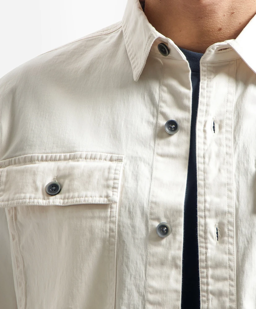 No Excess Overshirt Buttons Twill Stretch