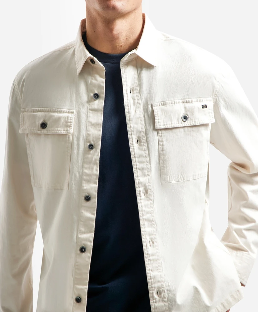 No Excess Overshirt Buttons Twill Stretch