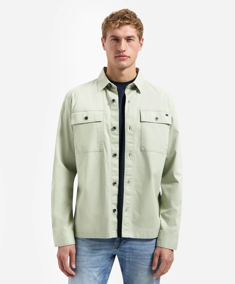 No Excess Overshirt Buttons Twill Stretch