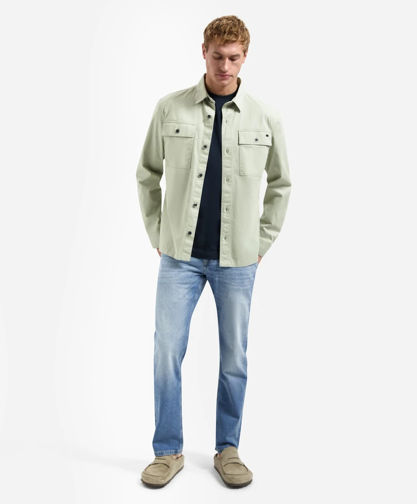 No Excess Overshirt Buttons Twill Stretch