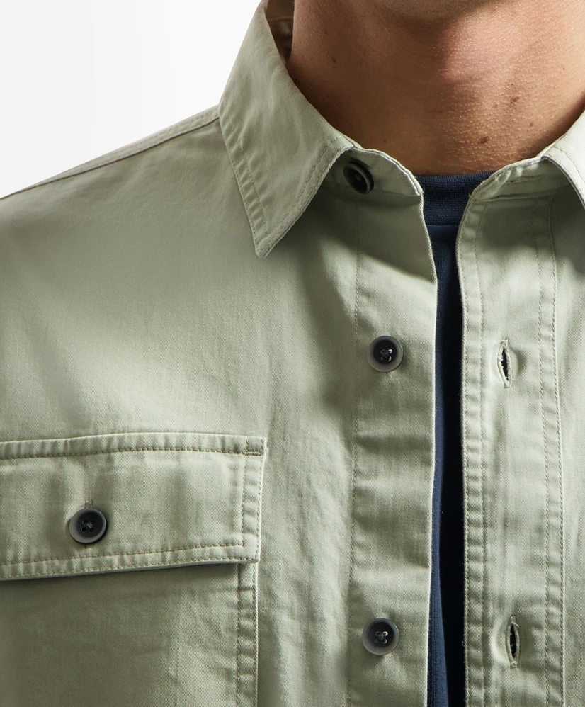 No Excess Overshirt Buttons Twill Stretch