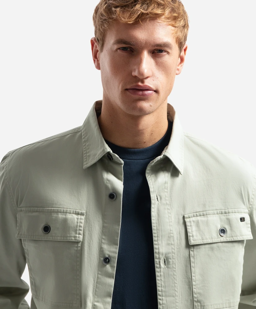 No Excess Overshirt Buttons Twill Stretch