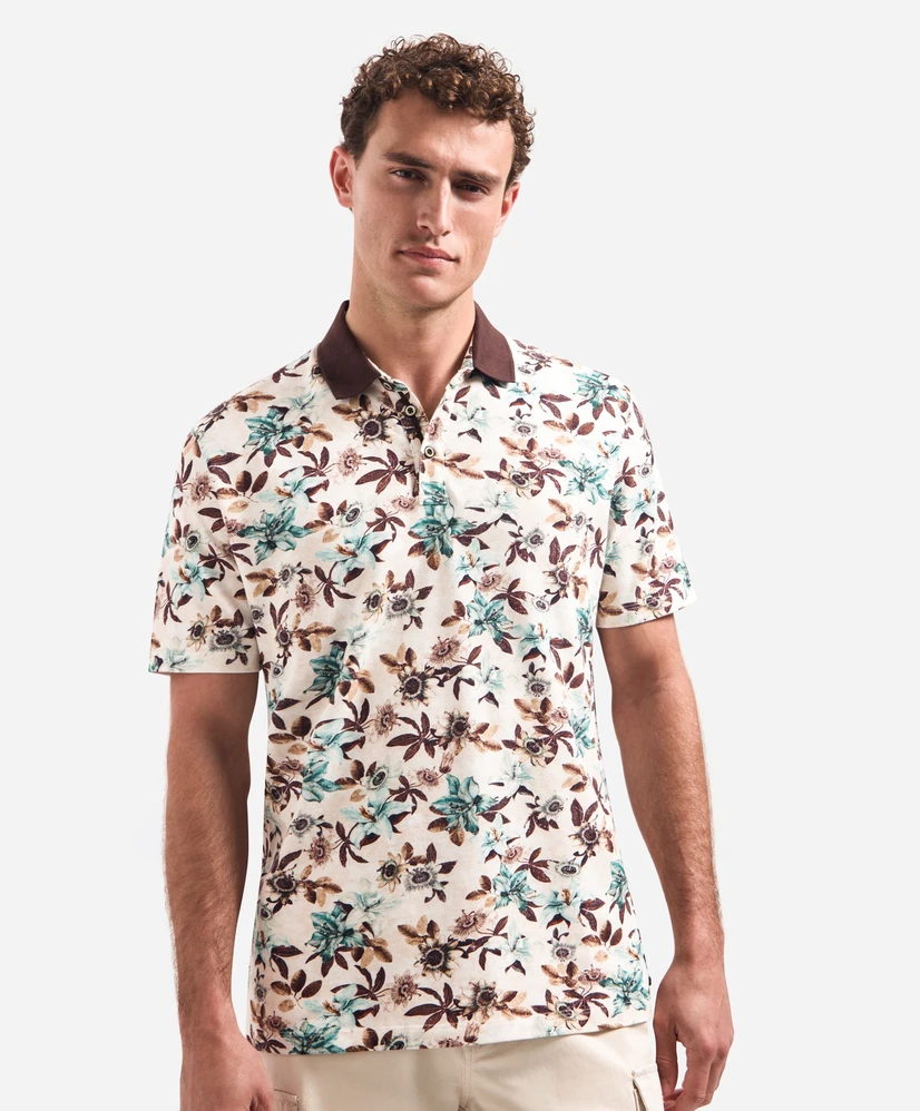 No Excess Polo Bloemenprint