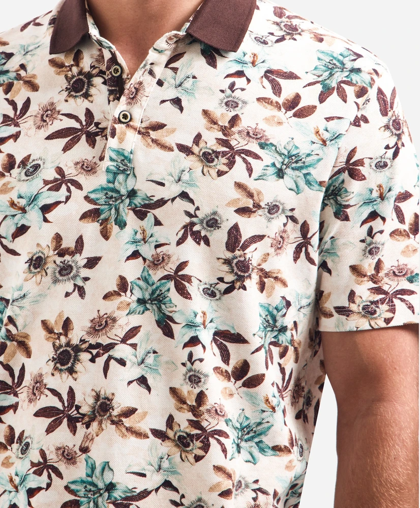 No Excess Polo Bloemenprint
