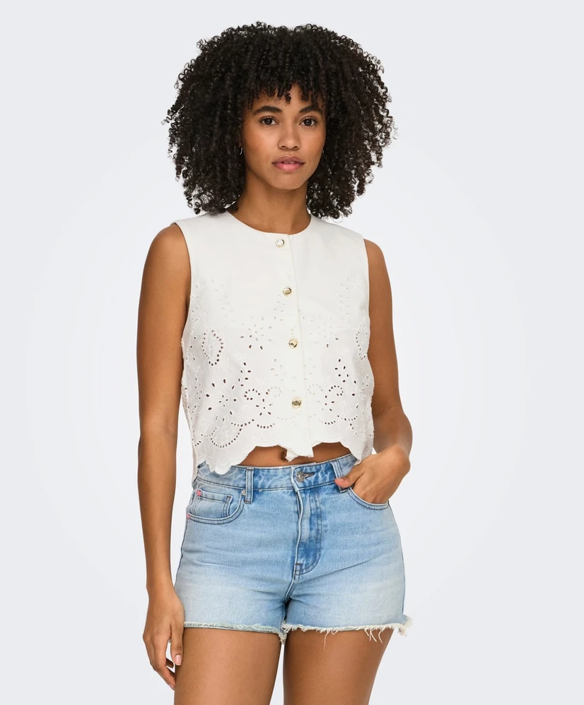 ONLY Blouse LM ONLREYA S/L BRO ANGLAISE