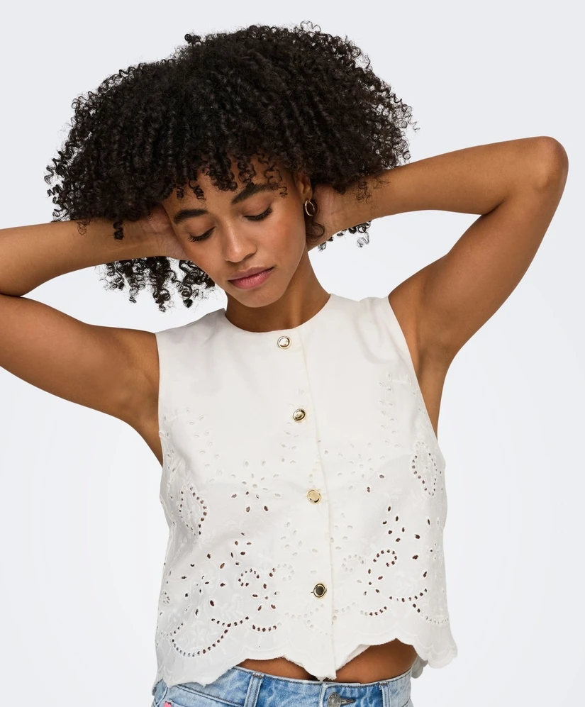 ONLY Blouse LM ONLREYA S/L BRO ANGLAISE
