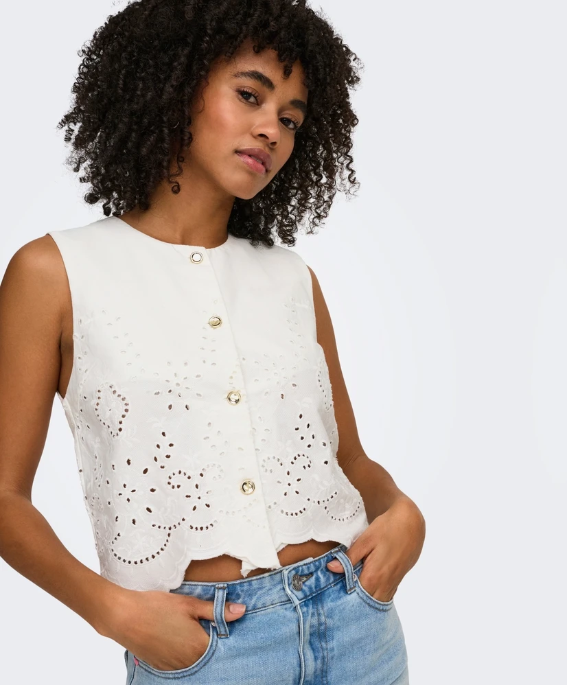 ONLY Blouse LM ONLREYA S/L BRO ANGLAISE