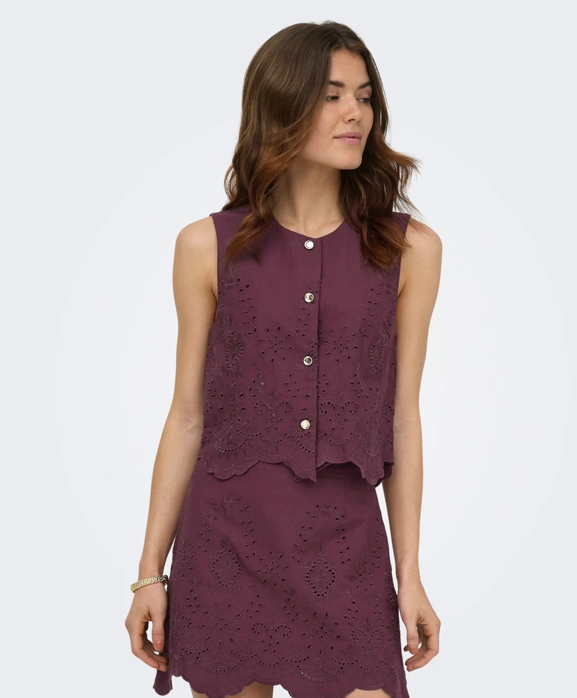 ONLY Blouse LM ONLREYA S/L BRO ANGLAISE