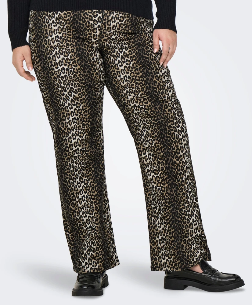 ONLY CARMAKOMA Jeans Madison Wide Leg Leopard