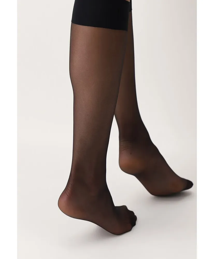Oroblu Kniekousen Mi-Bas 15 Denier Nearly Black