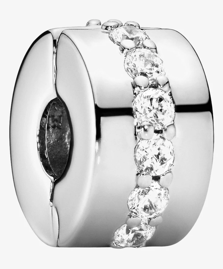 Pandora Clip Bedel Clear Sparkling Row