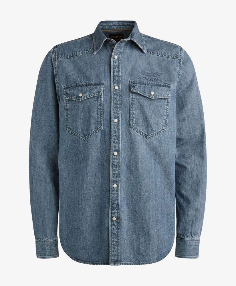 PME Legend Overhemd Denim Regular Fit
