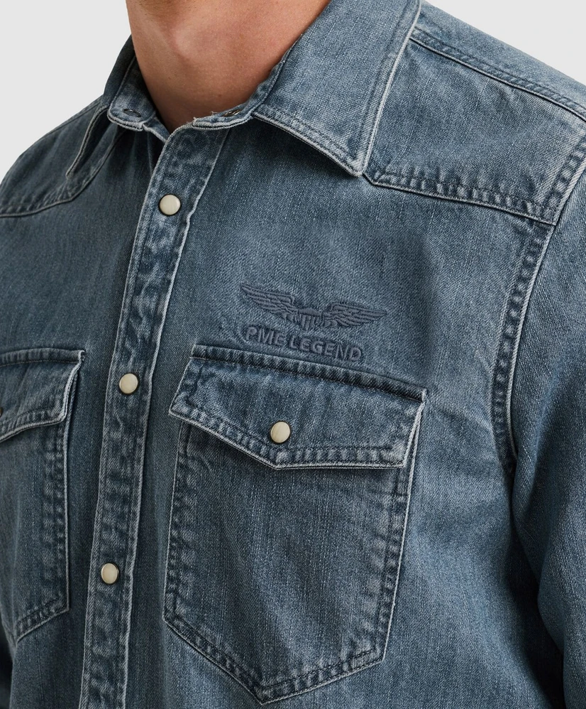 PME Legend Overhemd Denim Regular Fit