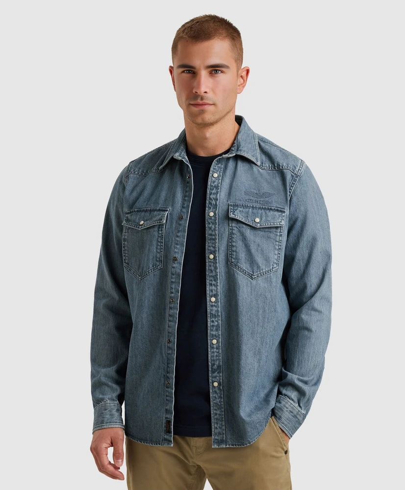 PME Legend Overhemd Denim Regular Fit