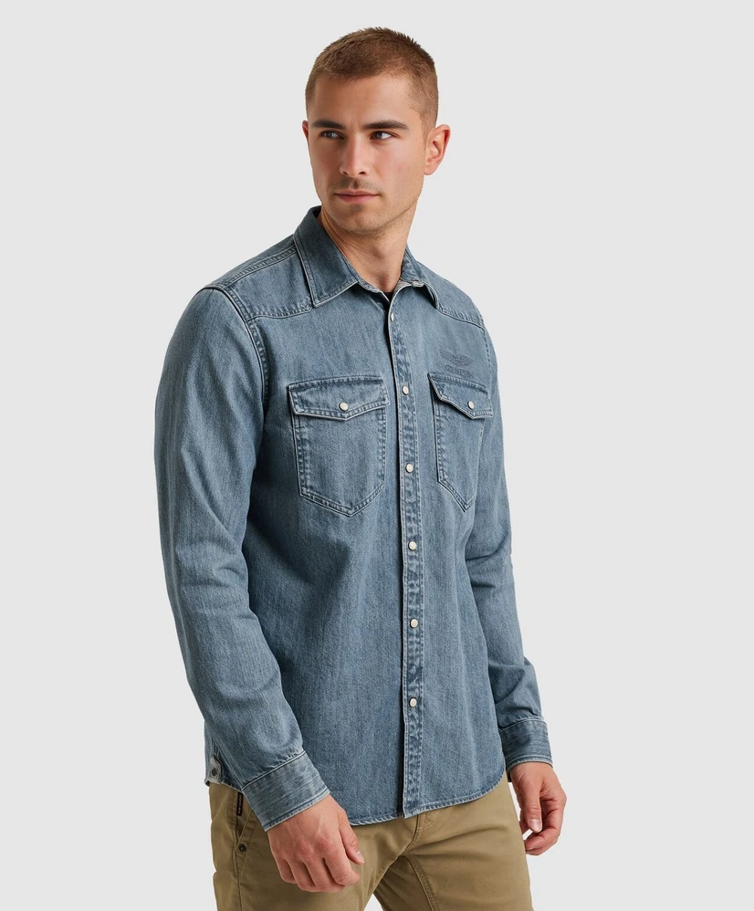 PME Legend Overhemd Denim Regular Fit