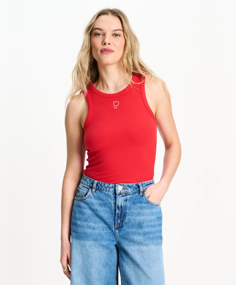 POM Amsterdam Tanktop Rib Bloom