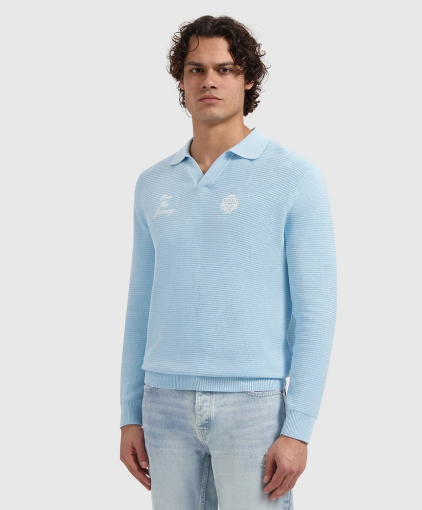Pure Path Knitted Polo Embroidered Structure