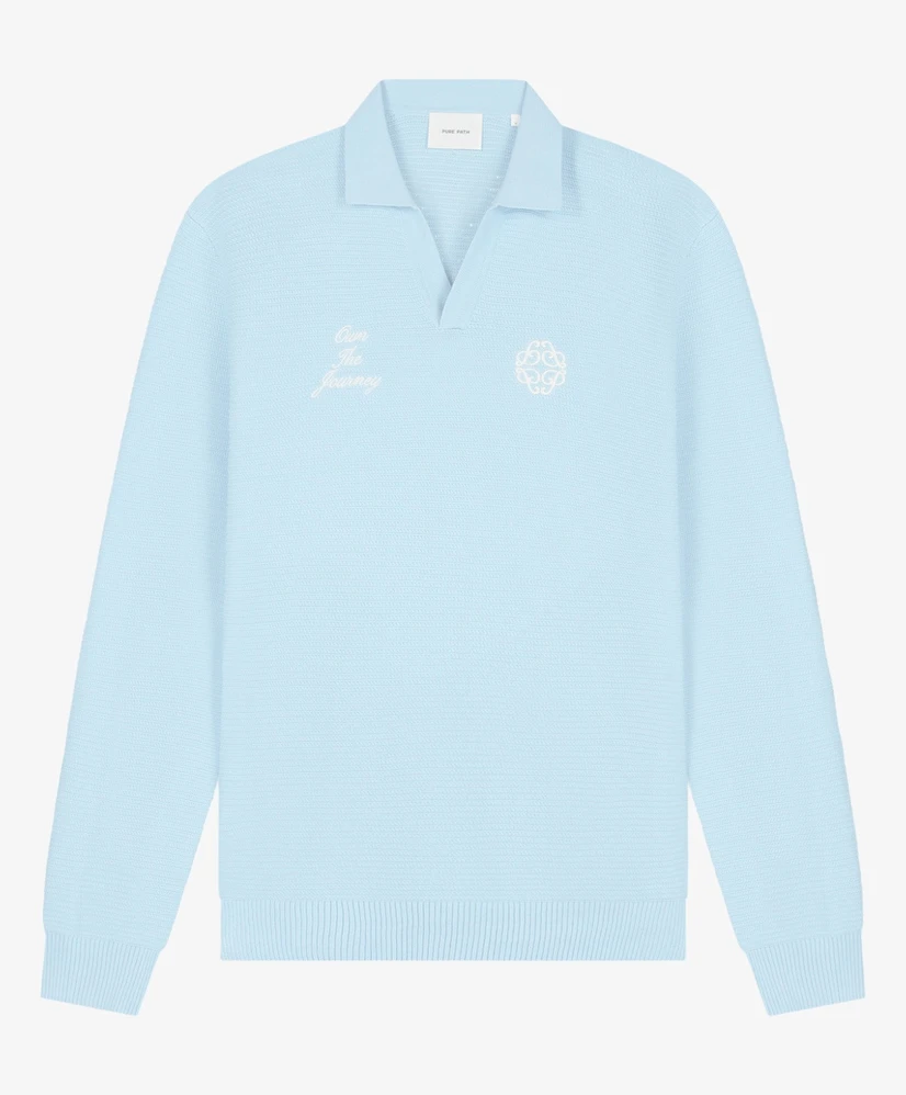 Pure Path Knitted Polo Embroidered Structure