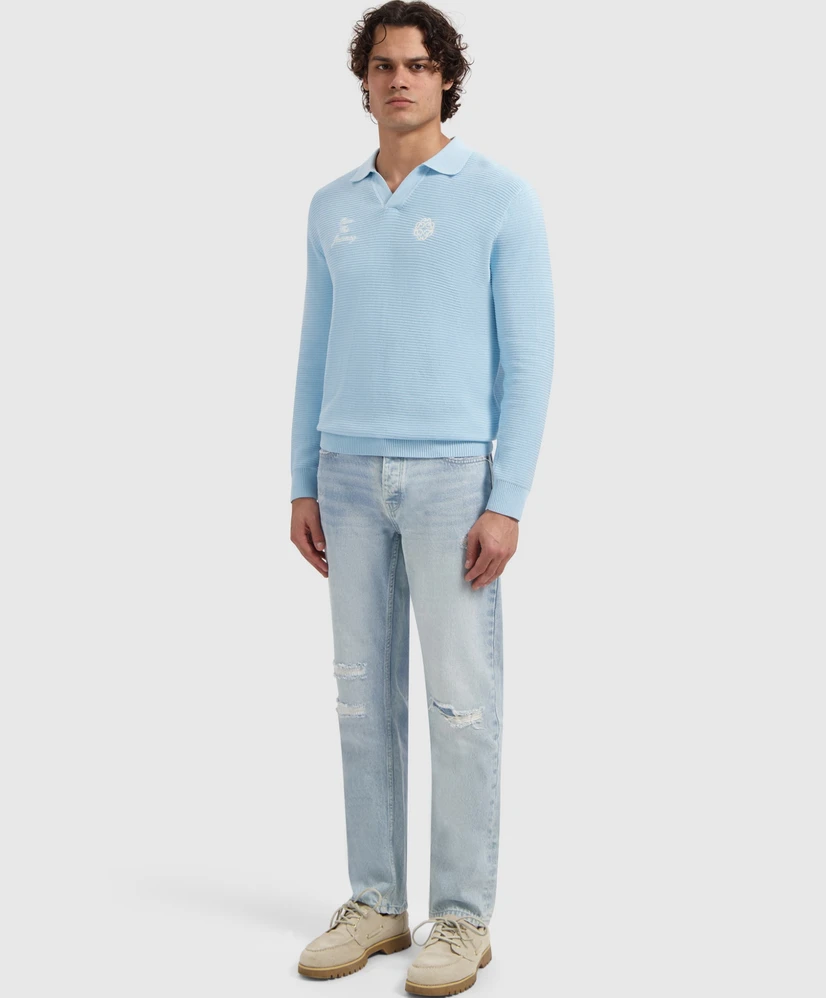 Pure Path Knitted Polo Embroidered Structure