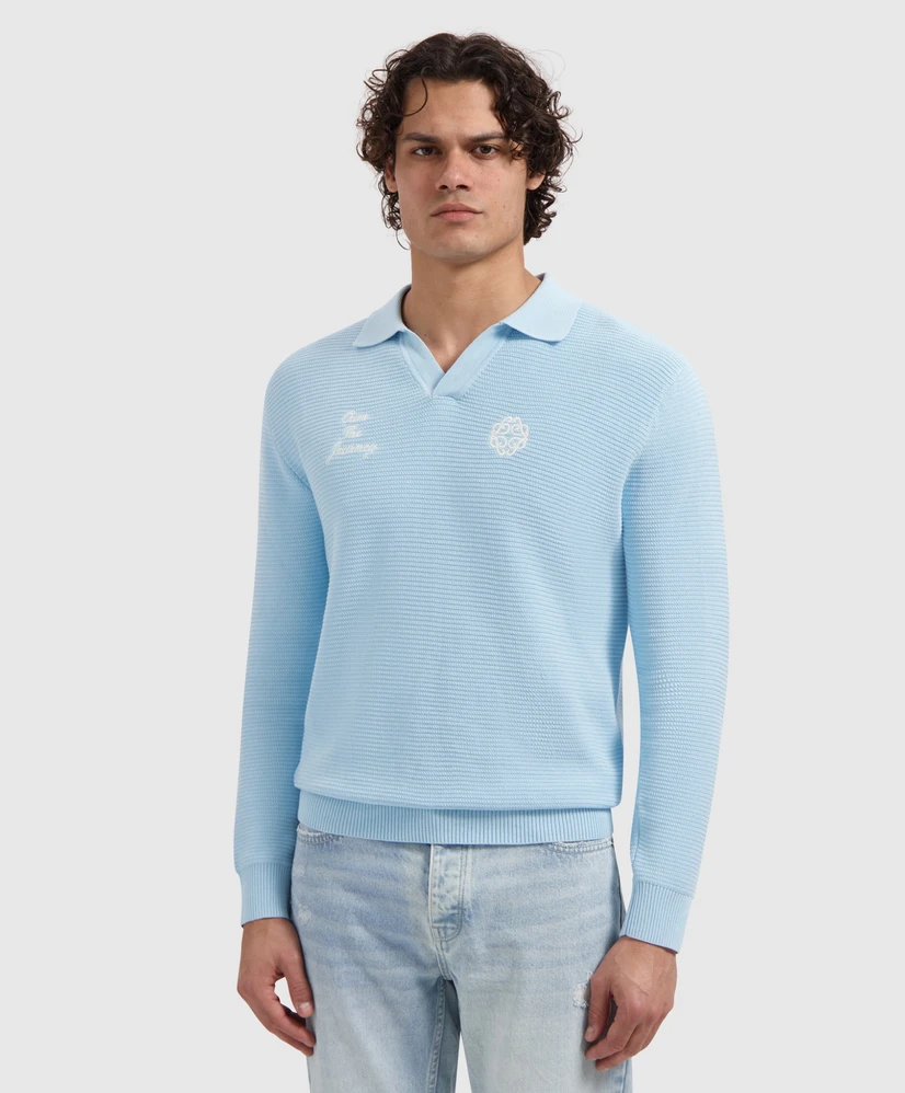 Pure Path Knitted Polo Embroidered Structure