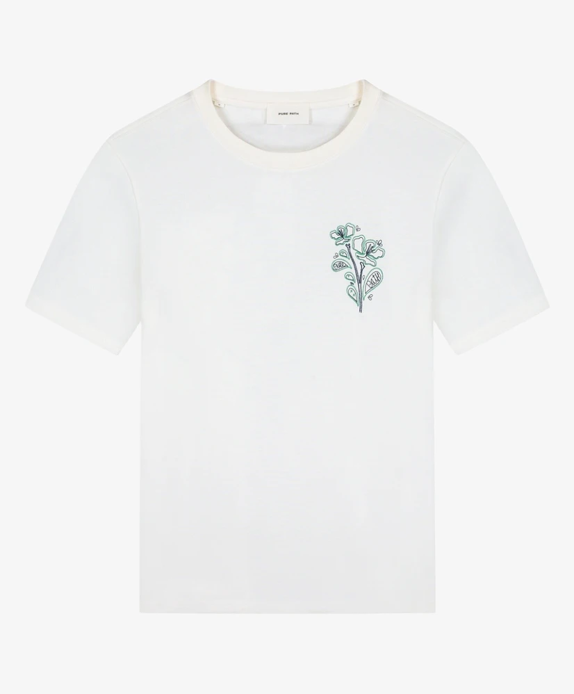 Pure Path T-shirt Embroidered Flower