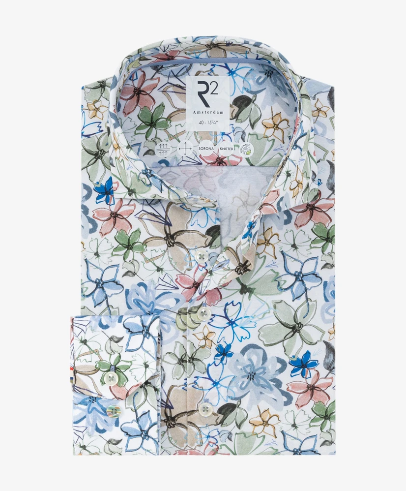R2 Amsterdam Overhemd Bloemenprint