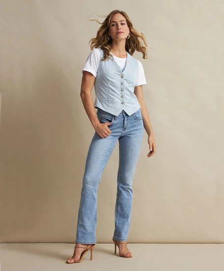 Red Button Flared Jeans Babette