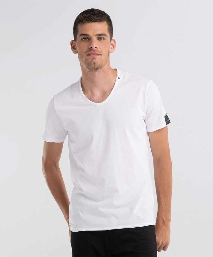 Replay Jeans T-Shirt V-Hals Wit
