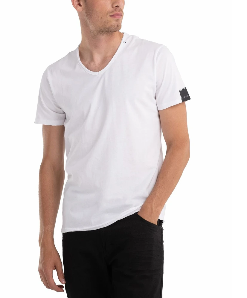 Replay Jeans T-Shirt V-Hals Wit