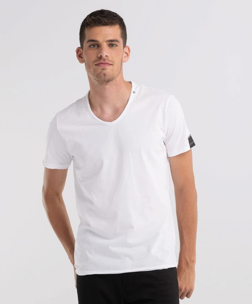 Replay Jeans T-Shirt V-Hals Wit