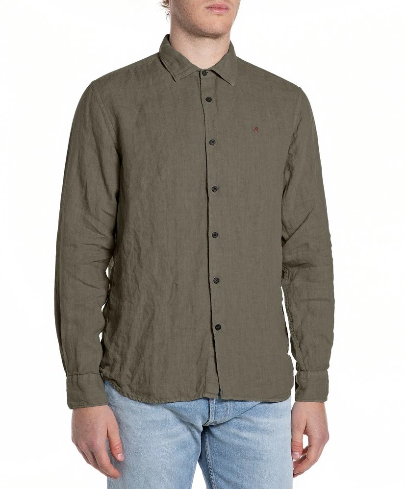 Replay Overhemd Effen Regular Fit