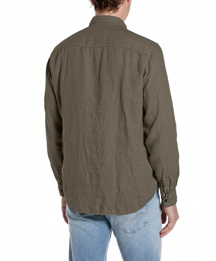 Replay Overhemd Effen Regular Fit