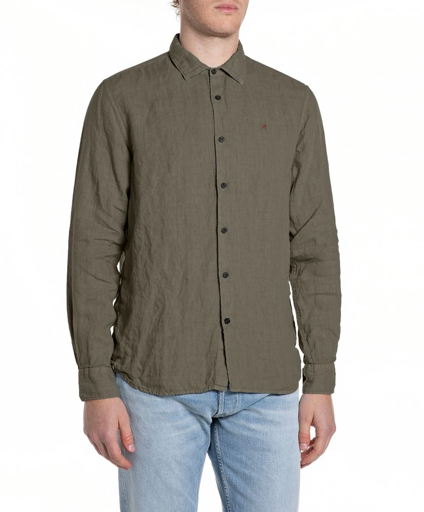 Replay Overhemd Effen Regular Fit