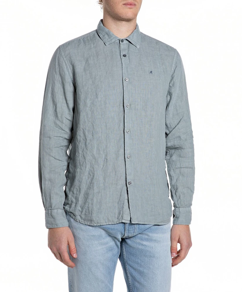 Replay Overhemd Effen Regular Fit