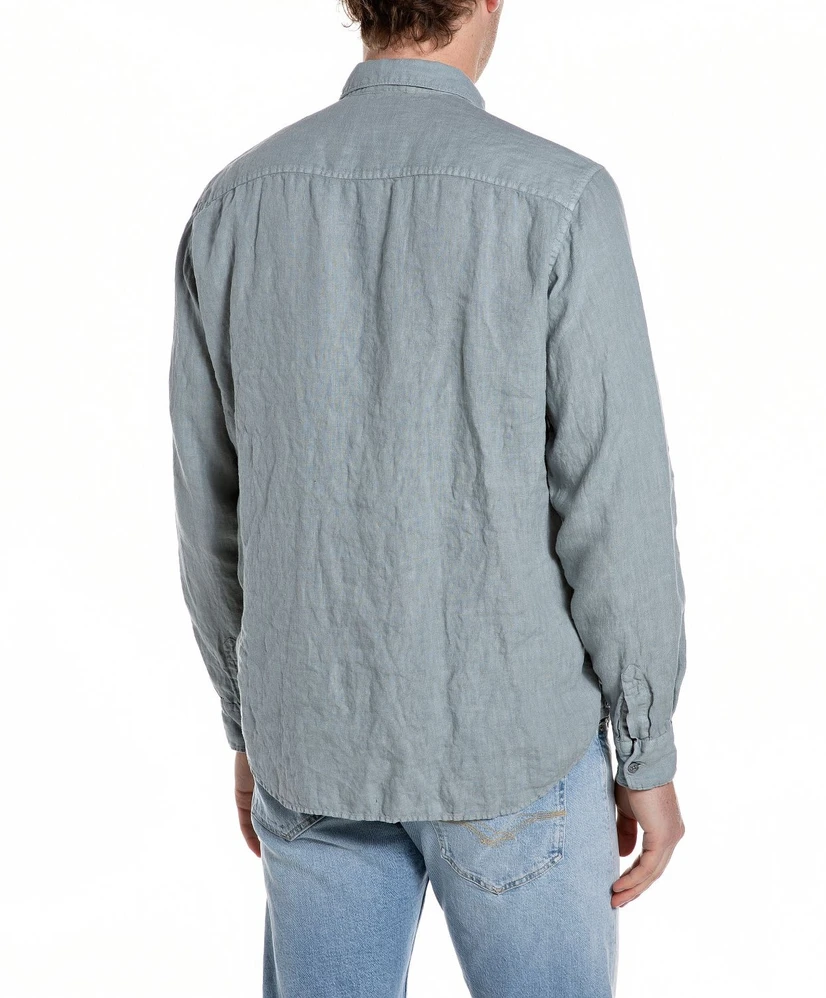 Replay Overhemd Effen Regular Fit