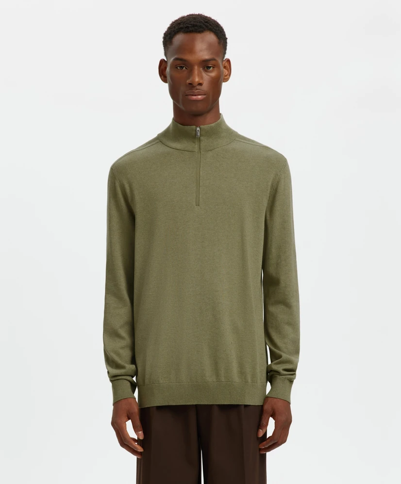 Selected Men Half Zip Trui Berg