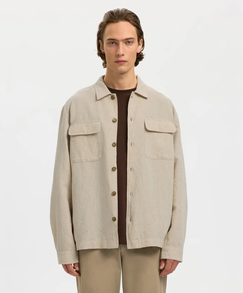 Selected Men Overshirt Linnenmix