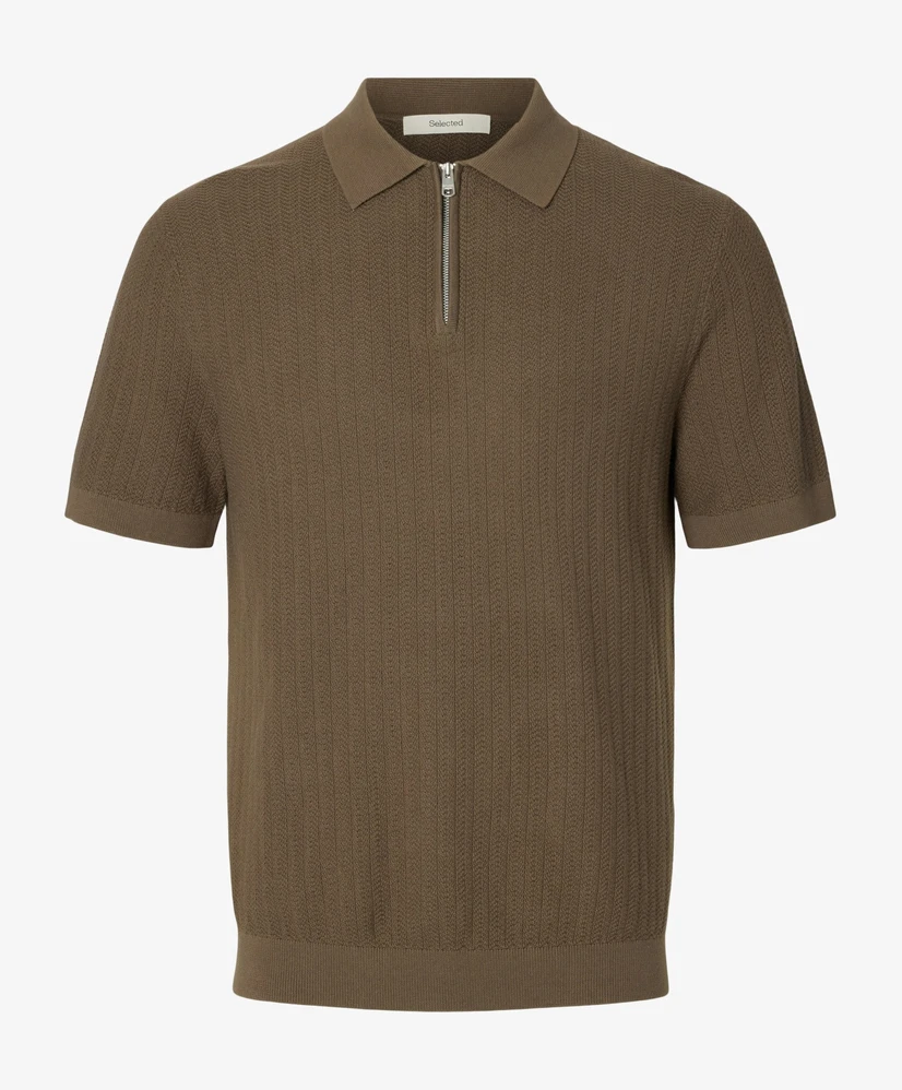 Selected Men Polo Zip Structure