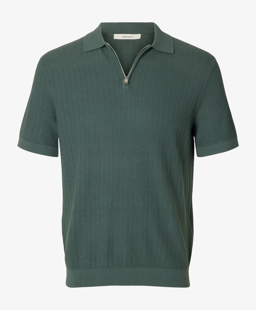 Selected Men Polo Zip Structure