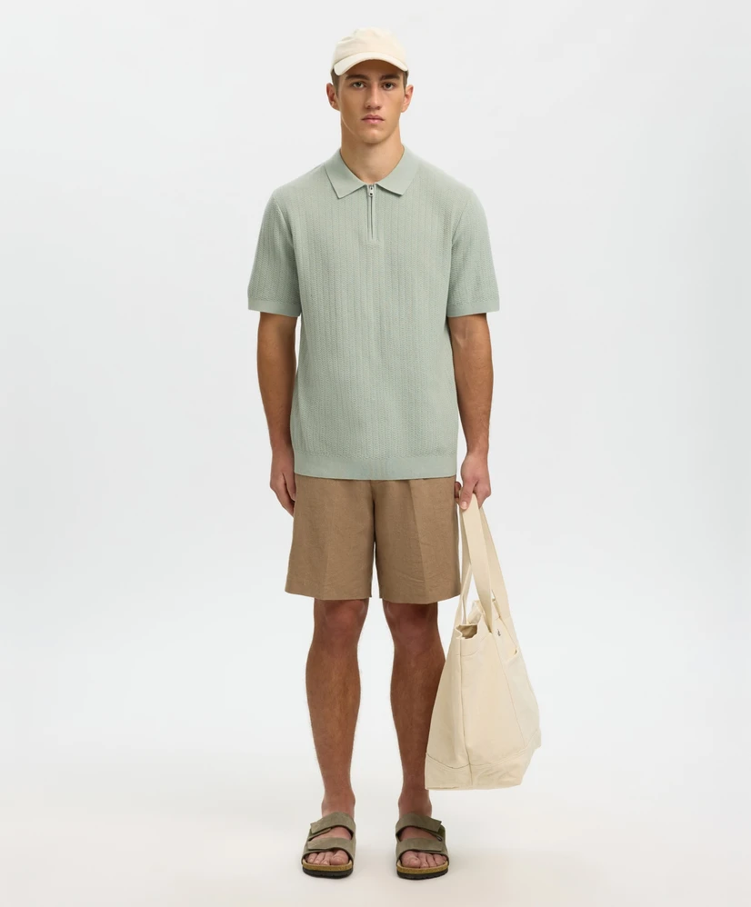Selected Men Polo Zip Structure