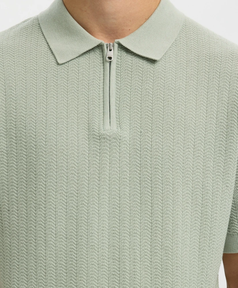 Selected Men Polo Zip Structure