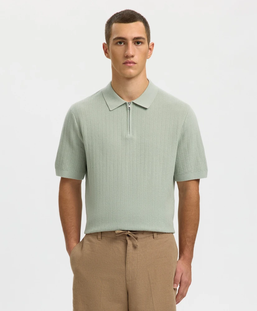 Selected Men Polo Zip Structure