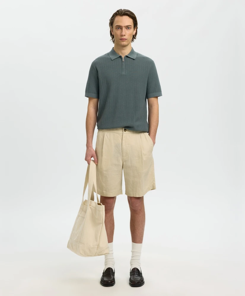 Selected Men Polo Zip Structure