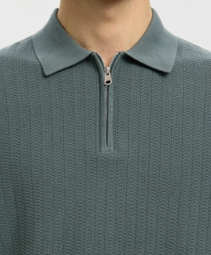 Selected Men Polo Zip Structure