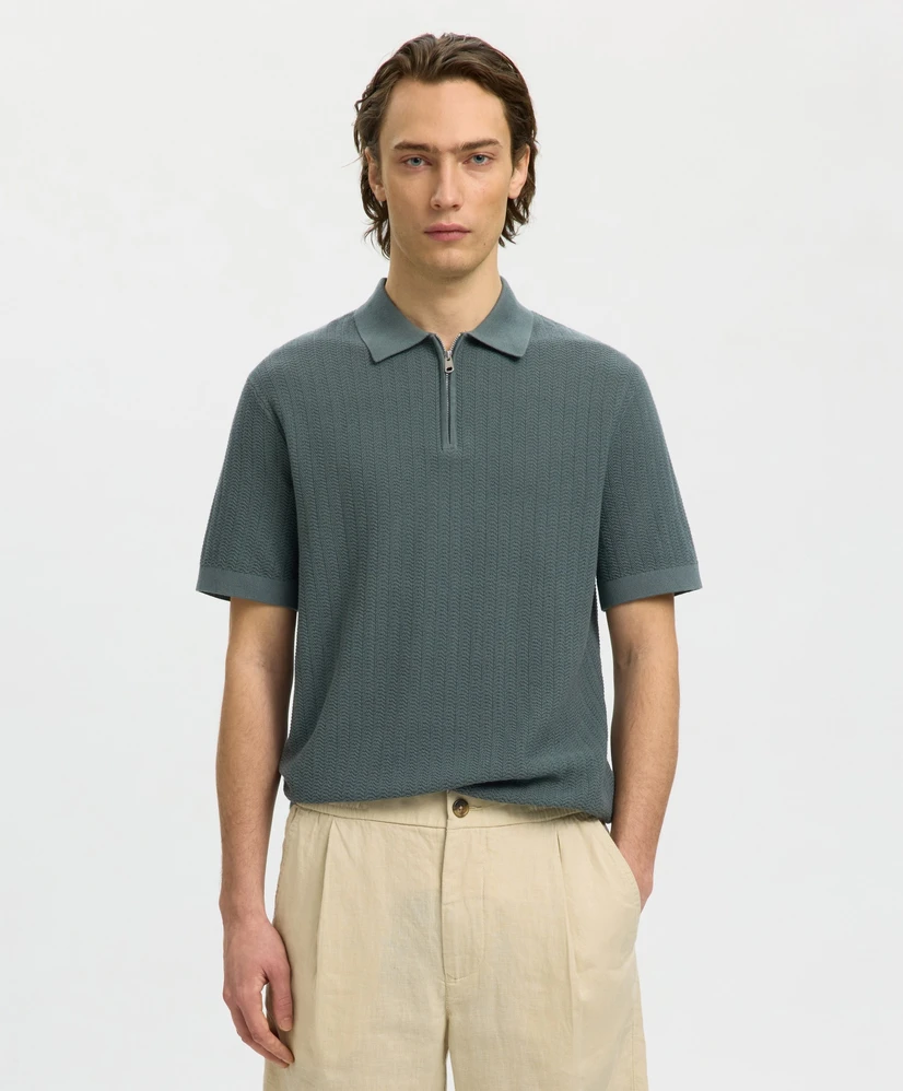 Selected Men Polo Zip Structure