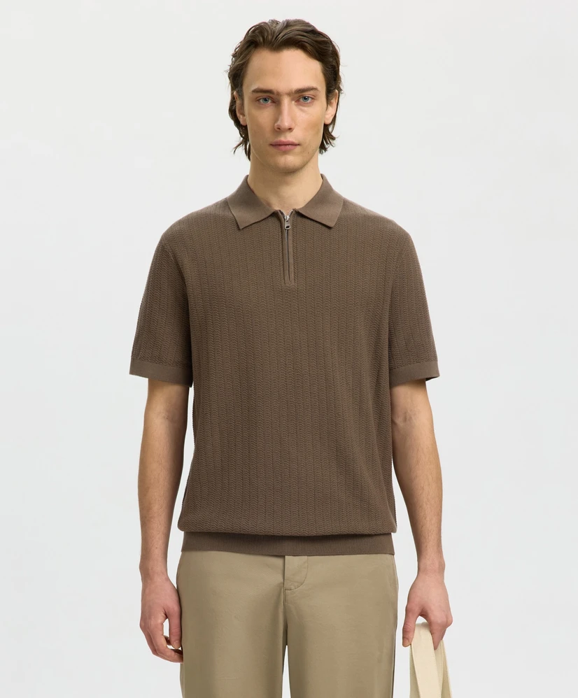 Selected Men Polo Zip Structure