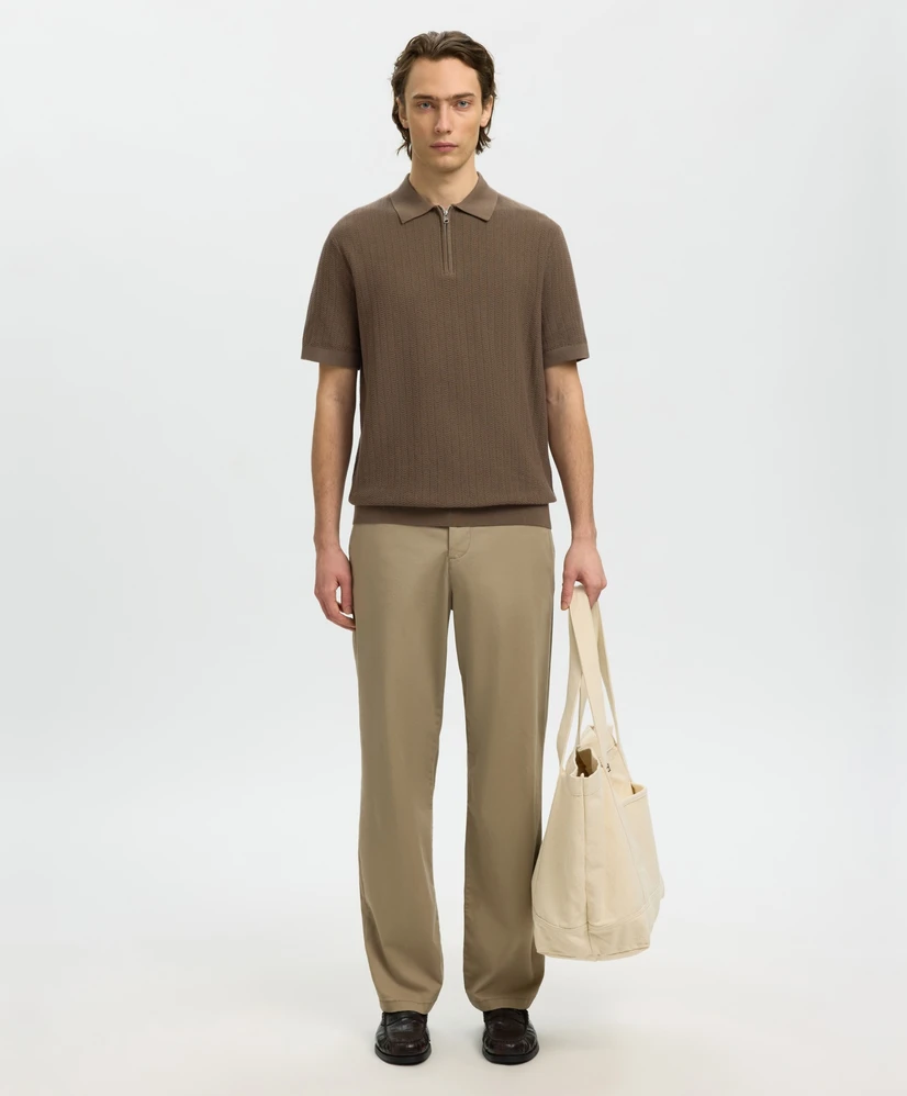 Selected Men Polo Zip Structure